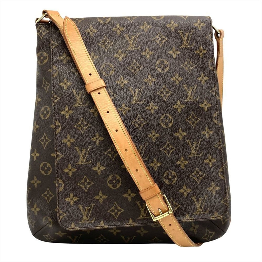 Louis Vuitton Musette Shoulder Bag, Monogram Canvas, M51256, Brown, Gold Hardware, AS0949,
