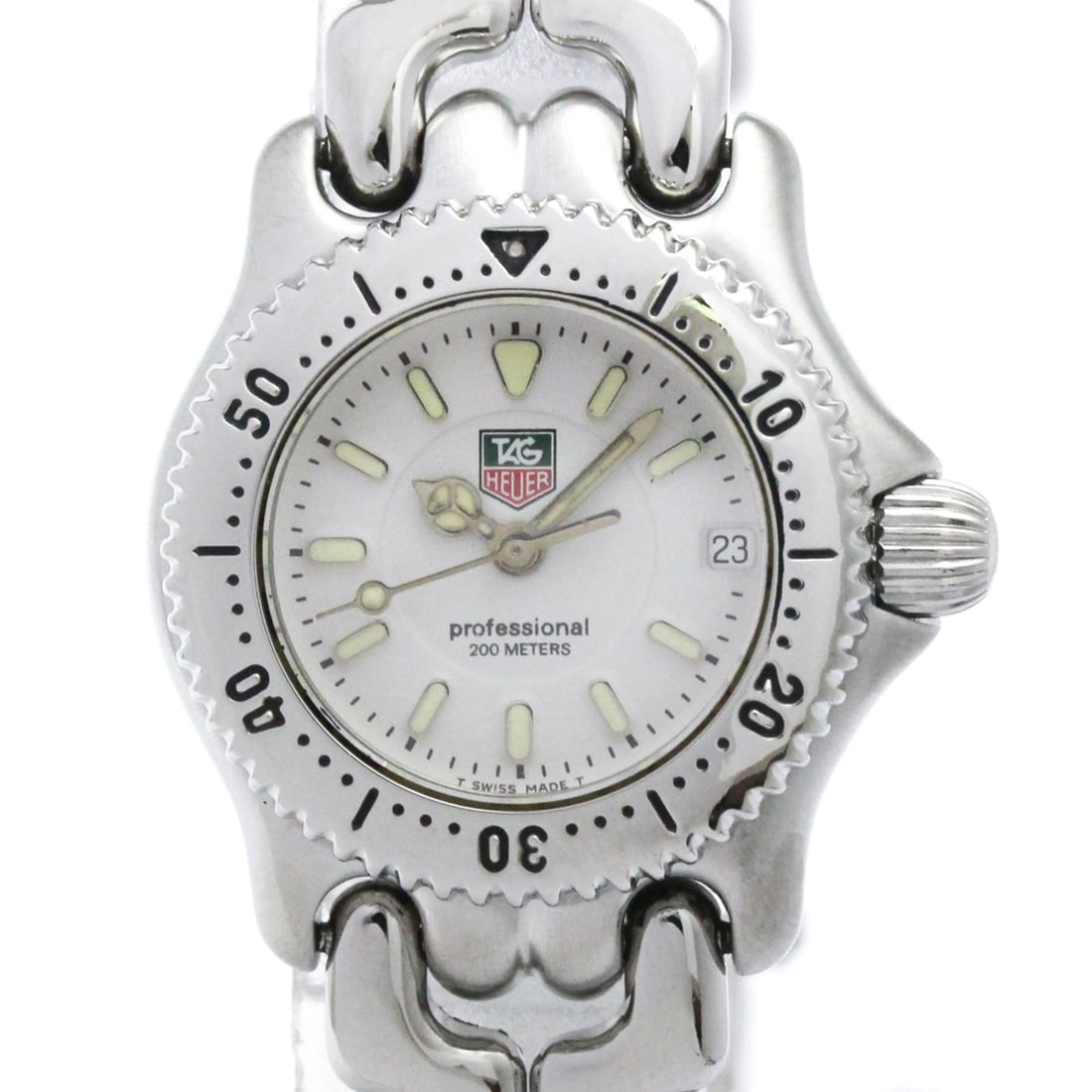 TAG HEUER Sel Professional Steel Quartz Ladies Watch WG1412 Polished: --- Catalog ---Category: SizeCase Diameter: 24mm / 0.94''Category: DesignType: WristwatchStyle: Dress/FormalGender: WomenColor (Dial): WhiteMaterial (Band): Stainless steelMaterial (Case): Stainless s