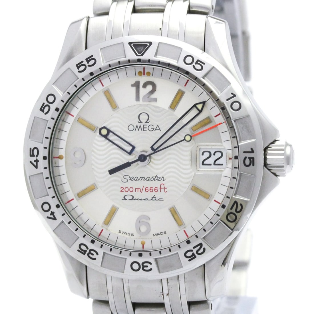 OMEGA Seamaster Omegamatic Steel Auto Quartz Watch 2514.30 Polished: --- Catalog ---Category: SizeCase Diameter: 36mm / 1.42''Category: DesignType: WristwatchStyle: SportGender: MenColor (Dial): SilverMaterial (Band): Stainless steelMaterial (Case): Stainless steelCate
