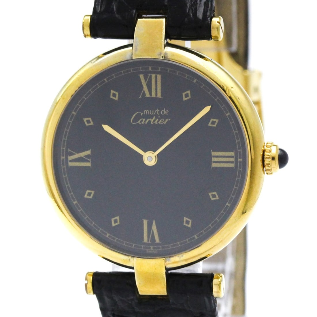 CARTIER Must Vendome Gold Plated Quartz Ladies Watch 590003
