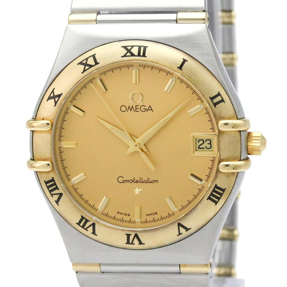 OMEGA Constellation 18K Gold Steel Quartz Mens Watch 1312.10 Polished: --- Catalog ---Category: SizeCase Diameter: 34mm / 1.34''Category: DesignType: WristwatchStyle: Dress/FormalGender: MenColor (Dial): GoldMaterial (Band): Stainless steel, Yellow gold (18K)Material (Ca