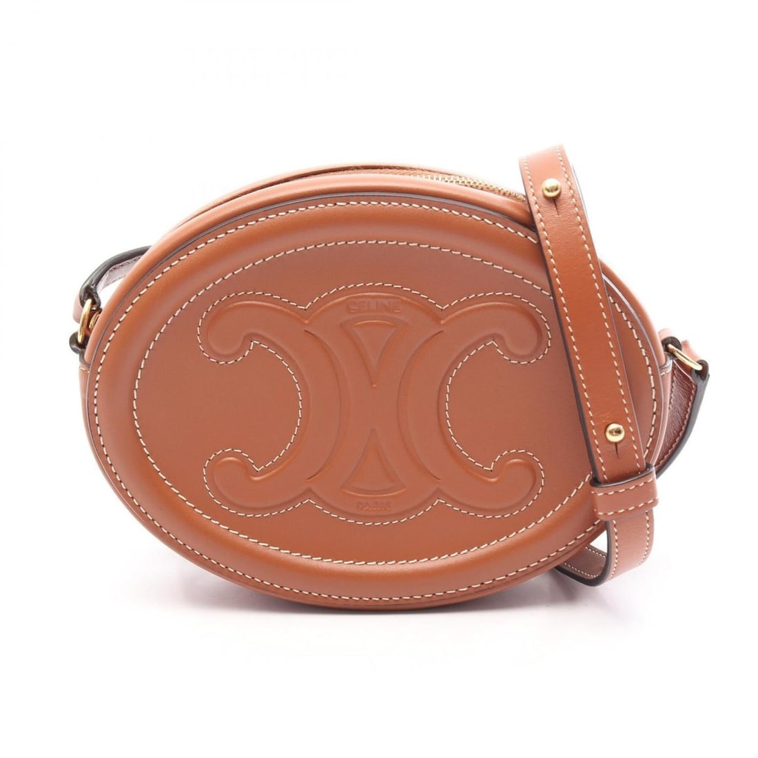 Celine CELINE Crossbody Oval Purse Cuir Triomphe Shoulder Bag Handbag Leather Women's Brown: --- Catalog ---Category: SizeSize (HxWxD): 12cm x 16cm x 4cm / 4.72'' x 6.29'' x 1.57''Category: DesignType: Shoulder bagColor: BrownGender: WomenMaterial: Leather Category: GeneralBrand: Celine--- It
