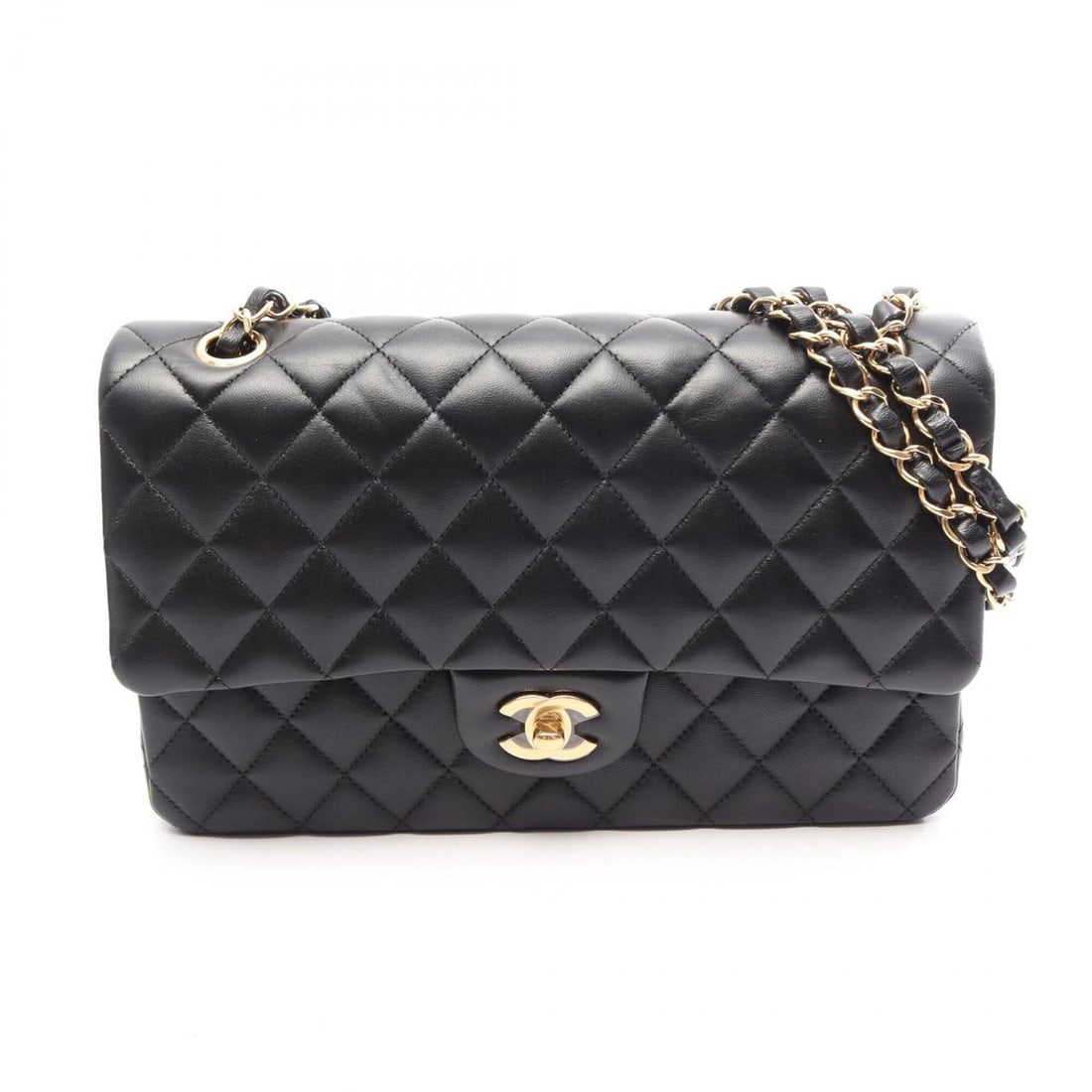 Chanel Matelassé Double Flap Shoulder Bag/Handbag, Lambskin Leather, Women's, Black (A01112): --- Catalog ---Category: SizeSize (HxWxD): 16cm x 25cm x 6.5cm / 6.29'' x 9.84'' x 2.55''Category: DesignType: Handbag, Shoulder bagColor: BlackGender: WomenMaterial: Leather Leather/Fur Type: Lambski