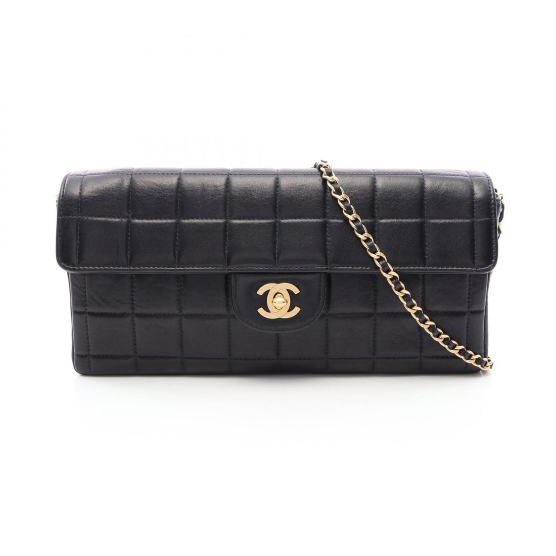Chanel Chocolate Bar Shoulder Bag/Handbag, Lambskin Leather, Women's, Black (A15316): --- Catalog ---Category: SizeSize (HxWxD): 13cm x 26cm x 4cm / 5.11'' x 10.23'' x 1.57''Category: DesignType: Handbag, Shoulder bagColor: BlackGender: WomenMaterial: Leather Leather/Fur Type: Lambskin