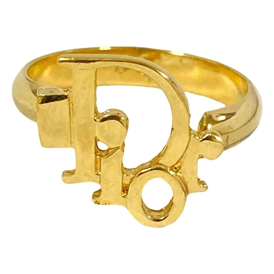 Christian Dior Vintage Logo Ring, Gold Color, Size 1 (approx.), Women's: --- Catalog ---Category: SizeJP Size: 11US Size: 6Category: DesignType: Band ringColor: GoldGender: WomenCategory: GeneralBrand: Christian Dior--- Item List ---Section: ConditionRanking: Rank SA Used 