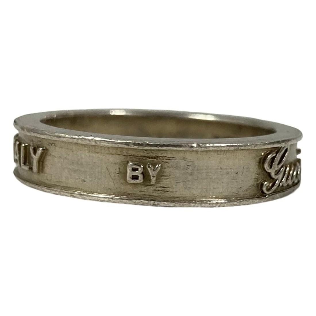 GUCCI Interlocking G Script Logo Ring, 925 Sterling Silver, Size 2, Men's - 3