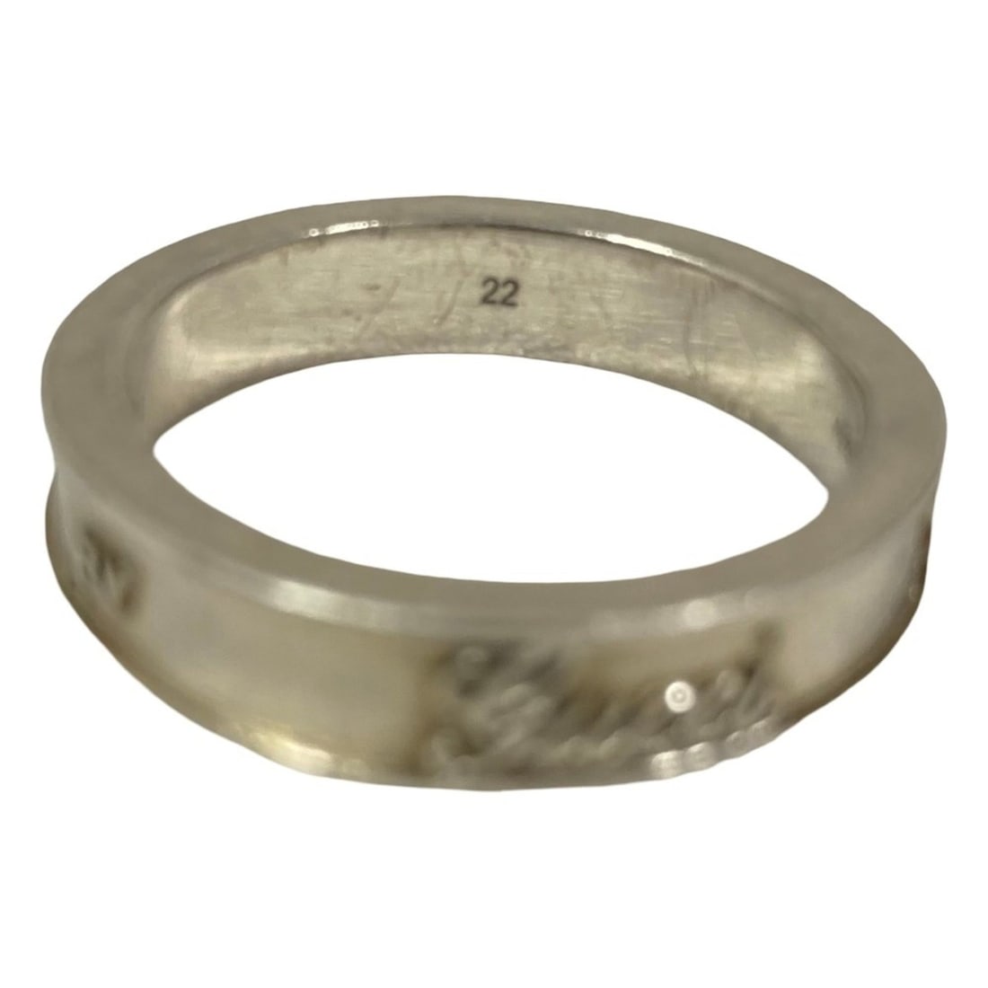 GUCCI Interlocking G Script Logo Ring, 925 Sterling Silver, Size 2, Men's - 5