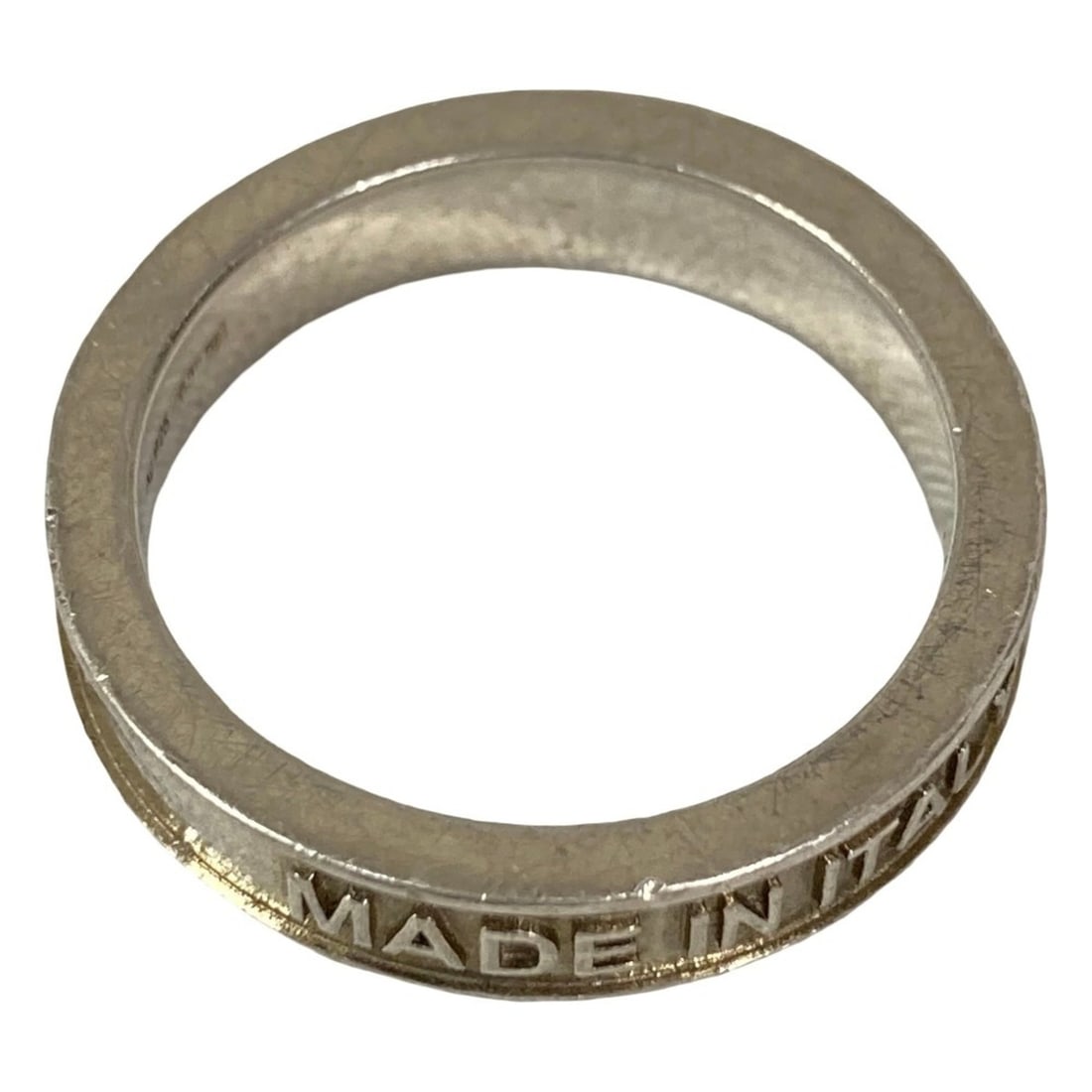GUCCI Interlocking G Script Logo Ring, 925 Sterling Silver, Size 2, Men's - 8