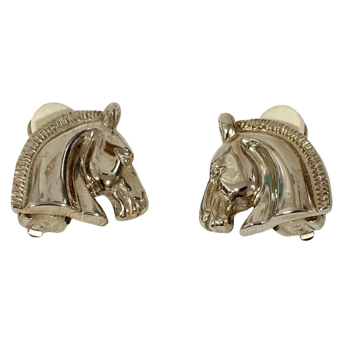 HERMES Cheval Horse Earrings, Silver Color, Women's: --- Catalog ---Category: SizeSize (HxWxD): 20.00mm x 17.00mm / 0.79'' x 0.67''Category: DesignType: Clip earringsColor: SilverGender: WomenCategory: GeneralBrand: Hermes--- Item List ---Section: Condi