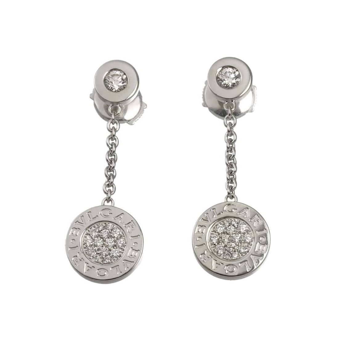 Bulgari BVLGARI Double Diamond Earrings 18K WG White Gold 750 Pierced: --- Catalog ---Category: SizeSize (HxWxD): 32.00mm x 10.90mm / 1.26'' x 0.43''Category: DesignType: Drop earringsGender: WomenMaterial: White gold (18K)Category: GeneralBrand: Bvlgari--- Item List ---