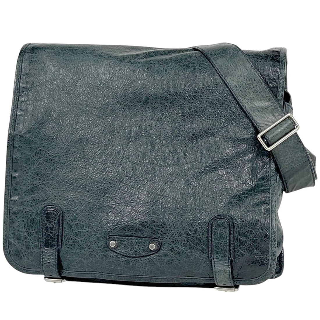 Balenciaga BALENCIAGA Shoulder Bag Leather Navy 272807 Men's