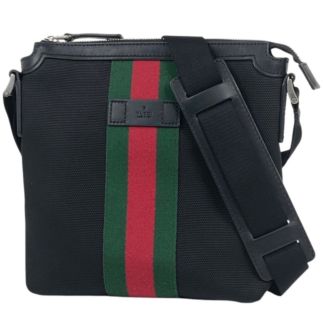 Gucci GUCCI Shoulder Bag Sherry Line Web Canvas Black 471454 Women's