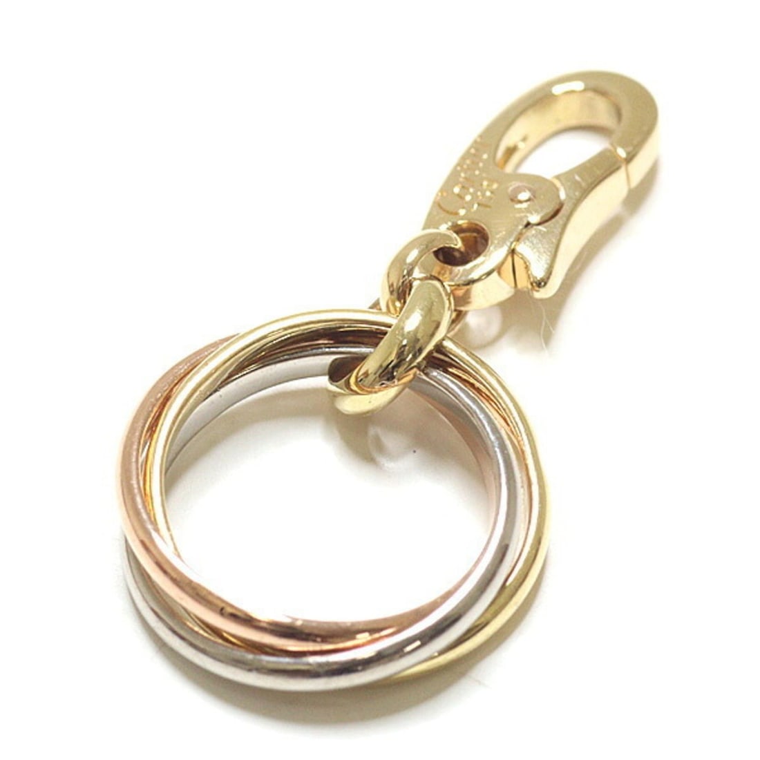 Cartier Baby Trinity Pendant Top, Three Gold Charm, 750PG/WG/YG 18K, Refinished.