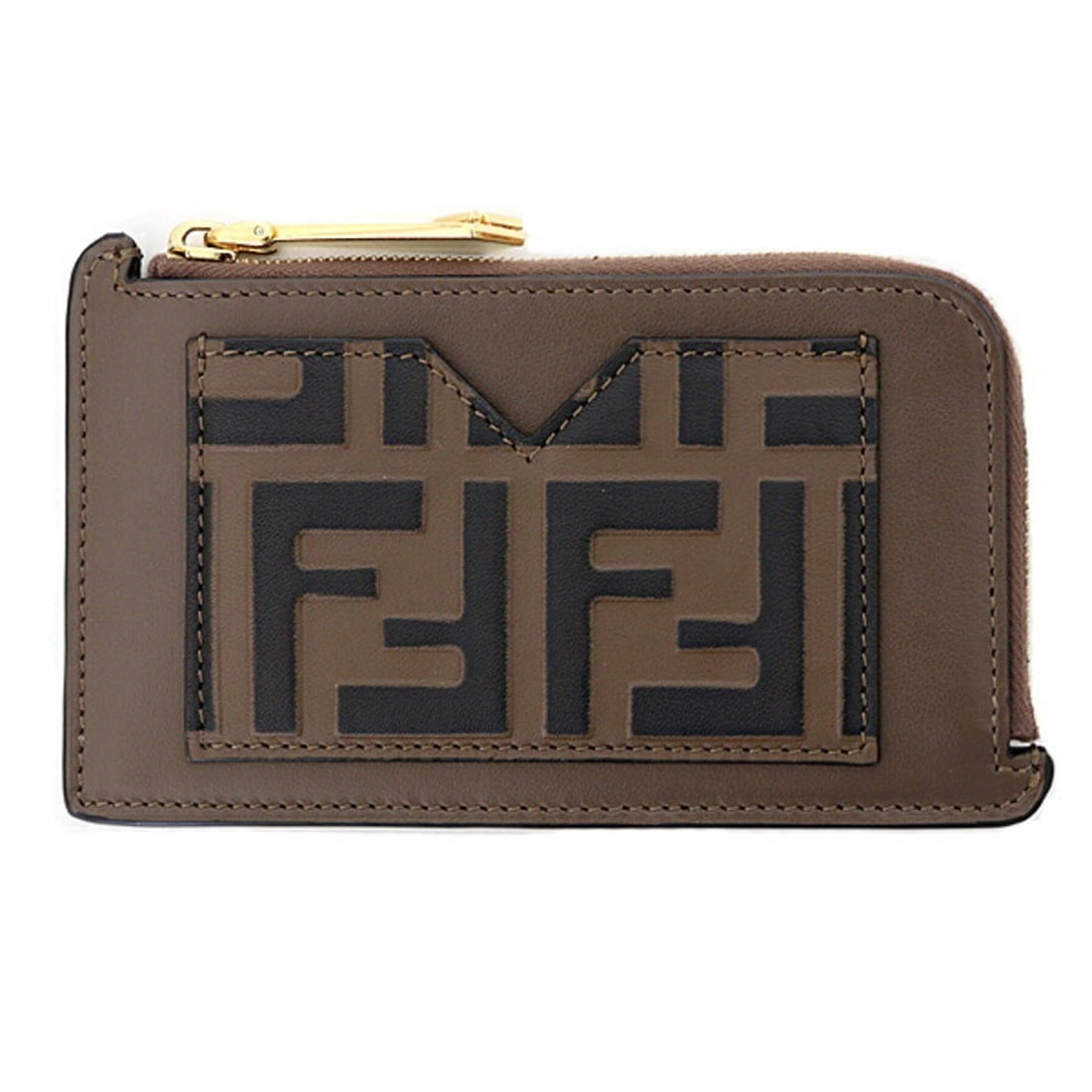FENDI FF Diamond Card Case, Zucca Pattern, Fragment Coin Leather, 8M0489, Brown: --- Catalog ---Category: DesignType: Card caseColor: BrownGender: WomenMaterial: Leather Leather/Fur Type: CalfskinCategory: GeneralBrand: FendiCountry of Origin: ItalyCategory: Physical PropertiesSiz