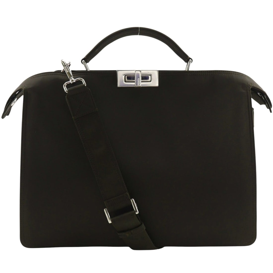 Fendi Peekaboo Icy You Medium Business Bag, 2-Way Shoulder 7VA529, Nylon, Brown, A4 Size, Men's