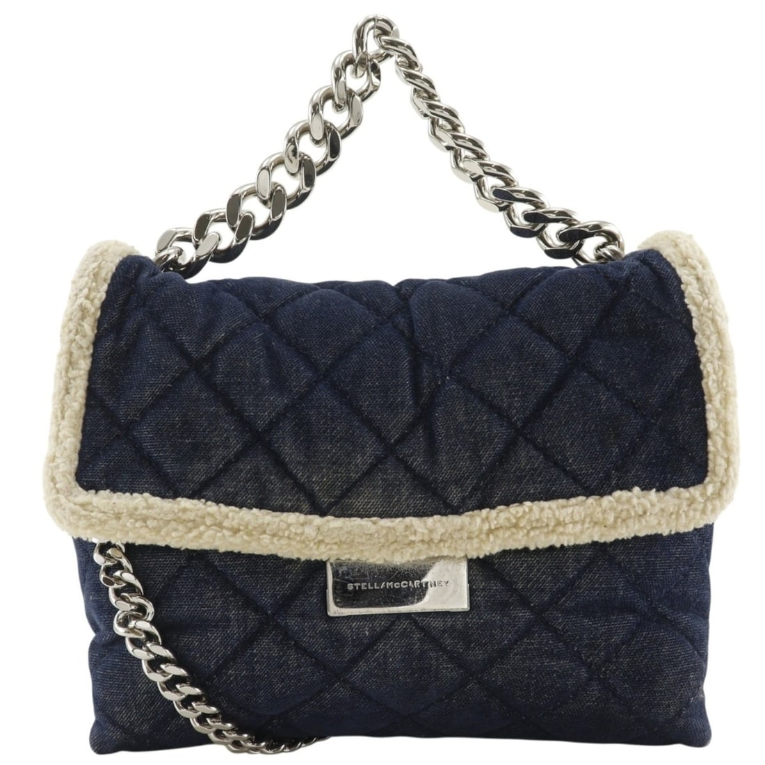 Stella McCartney Beckett Chain Shoulder Bag, Quilted, 2-Way, Denim x Boa, Blue, Women's: --- Catalog ---Category: SizeSize (HxWxD): 19cm x 24cm x 9cm / 7.48'' x 9.44'' x 3.54''Category: DesignType: Shoulder bagColor: BlueGender: WomenMaterial: Quilting , Denim Category: GeneralBrand: Stel