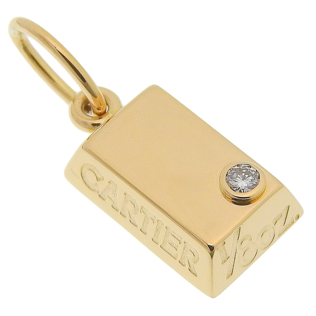 Cartier pendant top, 18K yellow gold with diamonds, approximately 3.8g, unisex.