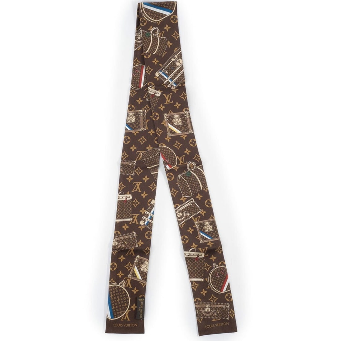 Louis Vuitton Bandeau Trunk Scarf M72395 Silk Brown Women's Ribbon Twilly LOUIS VUITTON: --- Catalog ---Category: SizeSize (LxW): 1.24m x 7cm / 48.81'' x 2.75''Category: DesignType: ScarfColor: BrownGender: WomenMaterial: Silk Category: GeneralMPN: M72395Brand: Louis Vuitton--- Item List 
