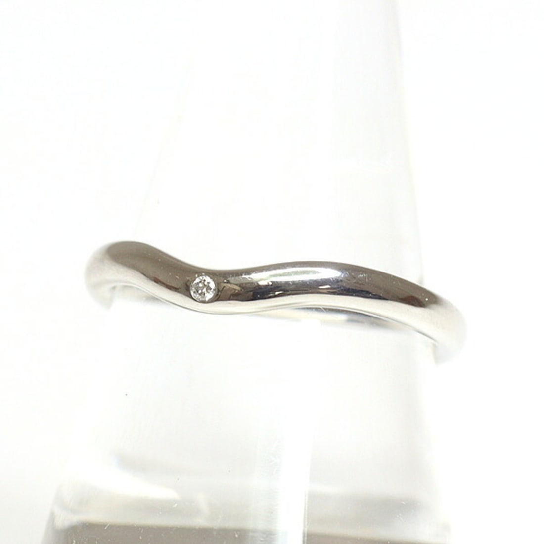 TIFFANY & Co. Tiffany Elsa Peretti Band Ring, PT950, Diamond, Size 10, 1P, Refinished.