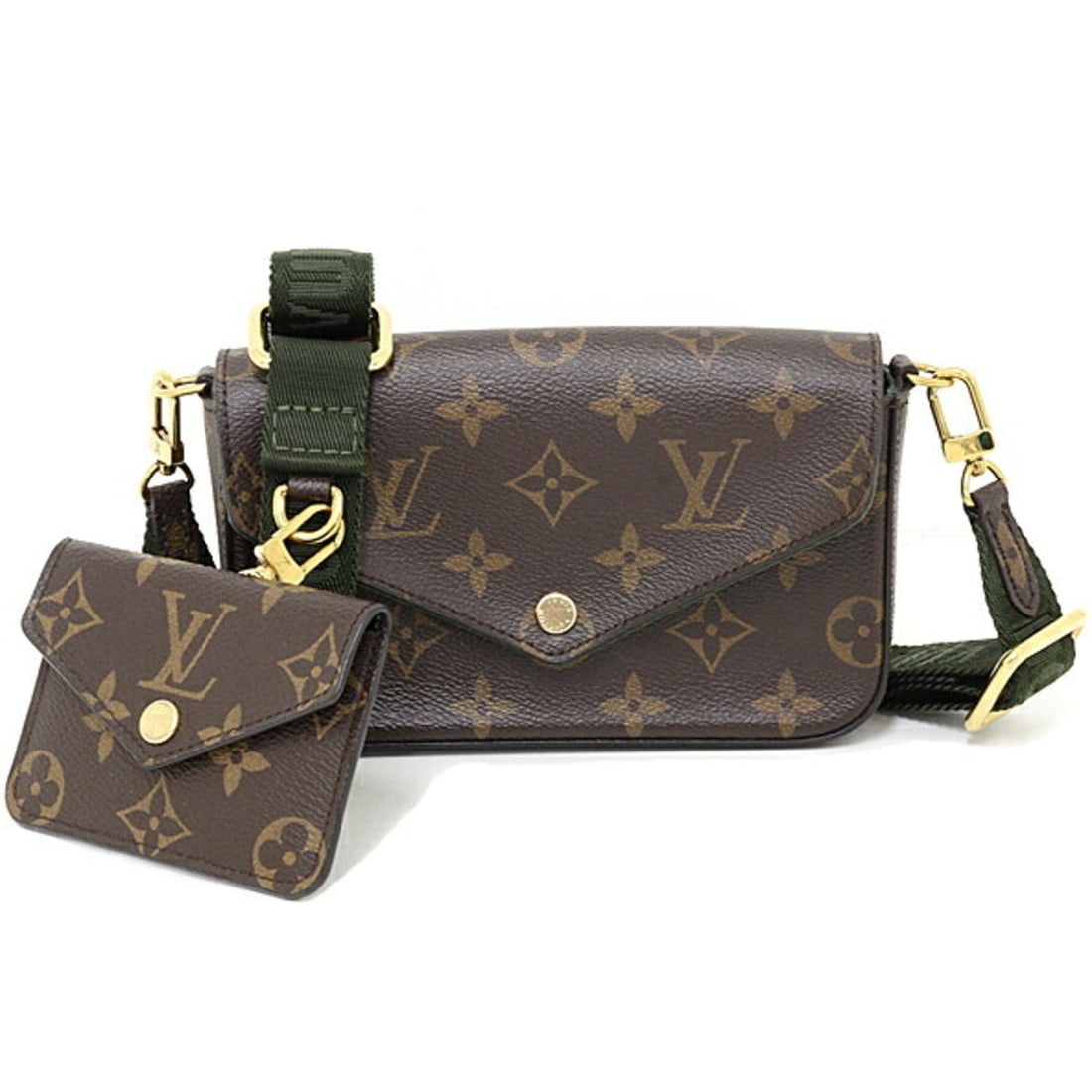 Louis Vuitton Multi Pochette Felicie Shoulder Bag/Pouch M80091 Brown Khaki