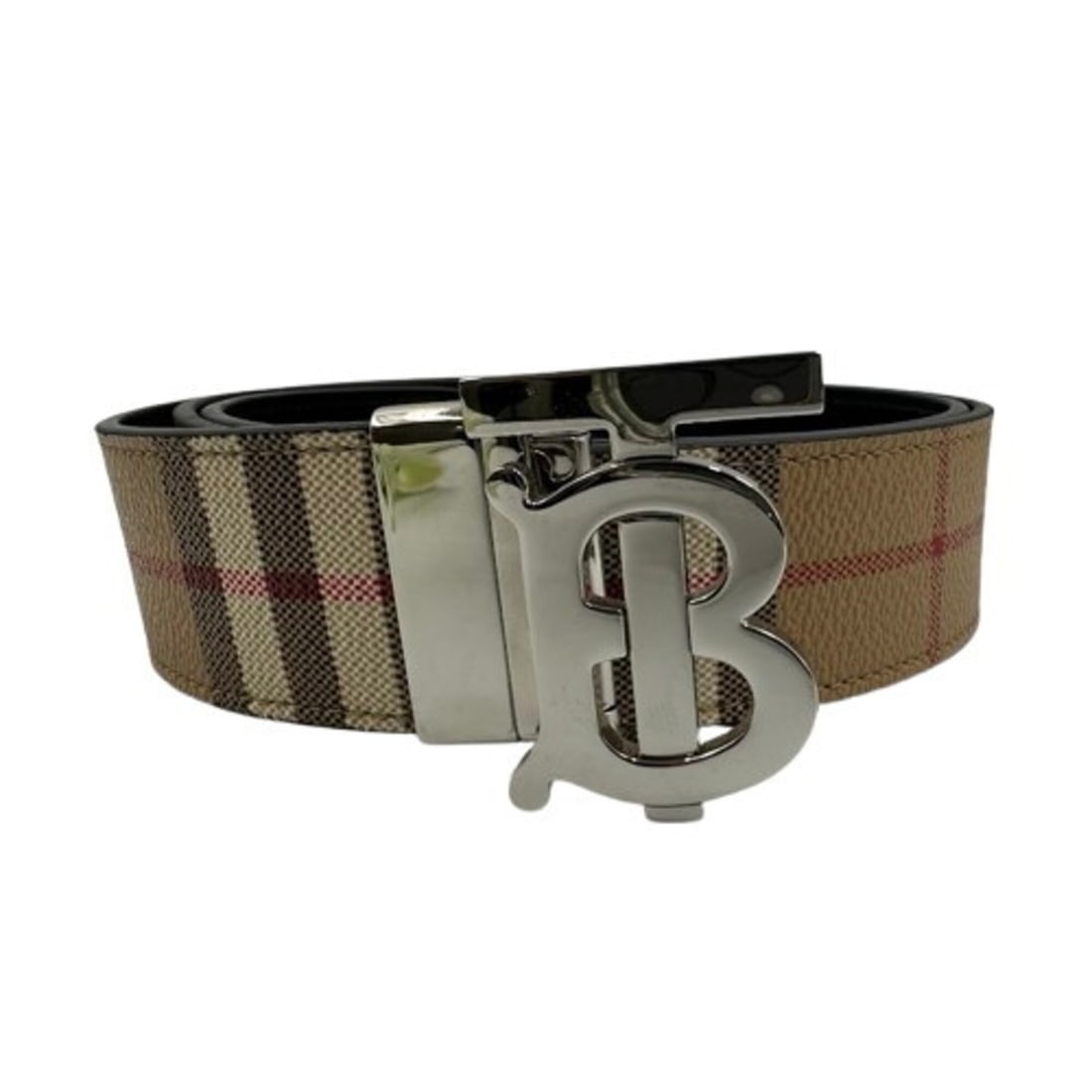 BURBERRY belt, TB check, Nova beige.: --- Catalog ---Category: DesignType: Standard beltColor: BeigeGender: WomenMaterial (Strap): Polyester , Leather Category: GeneralBrand: Burberry--- Item List ---Section: ConditionRanking: Rank A Used