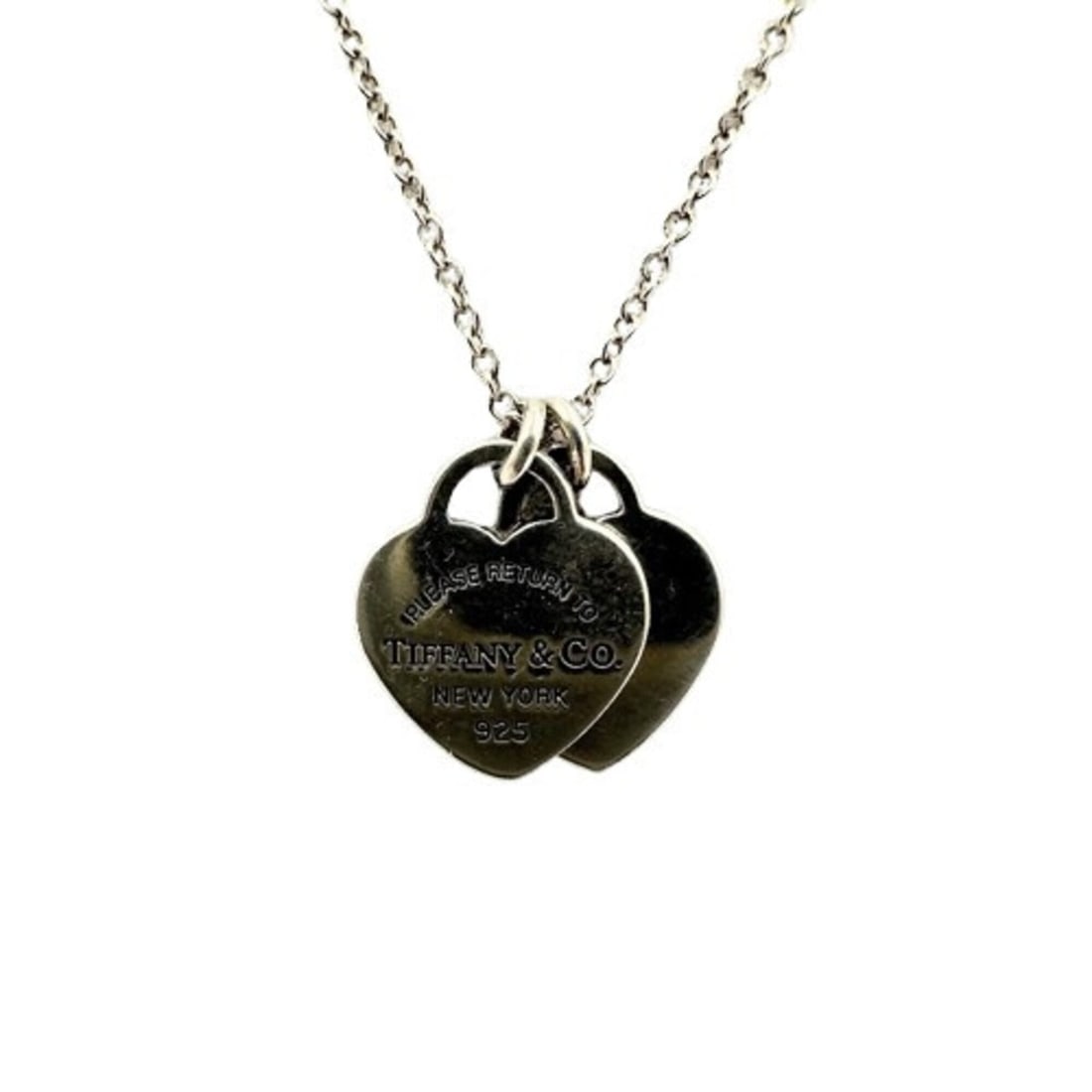 TIFFANY&CO Tiffany Silver SV925 Necklace 3.24g Return to Double Heart