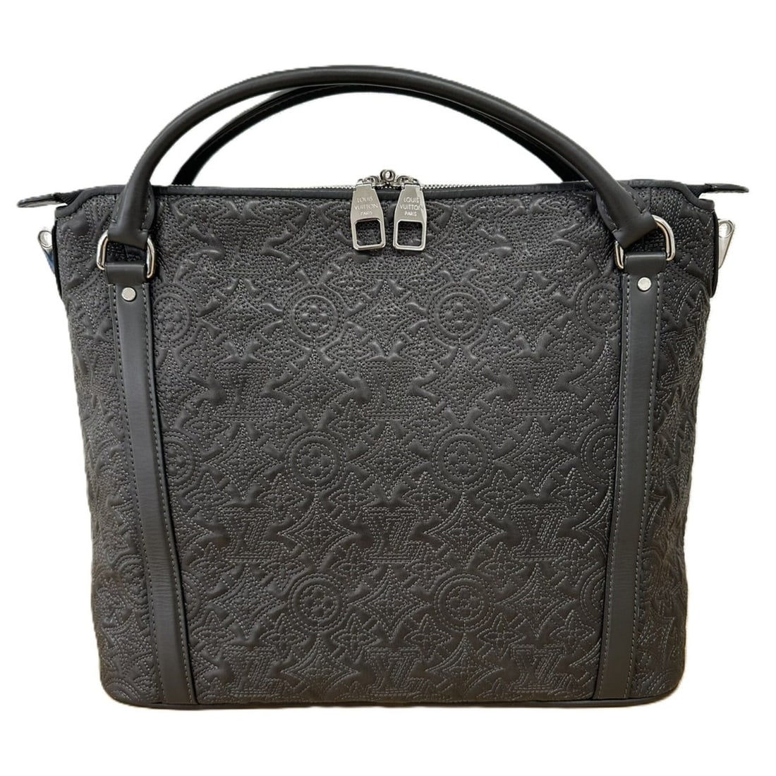 Louis Vuitton Ixia PM Leather Black Silver Monogram Anthea M97071