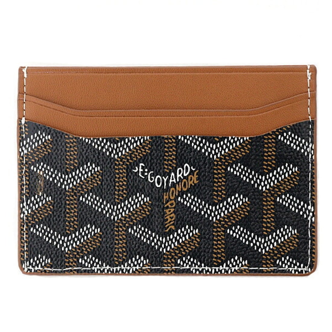 Goyard Saint-Sulpice Card Case STSULPPMLTY01CL03X Black & Tan Yellow