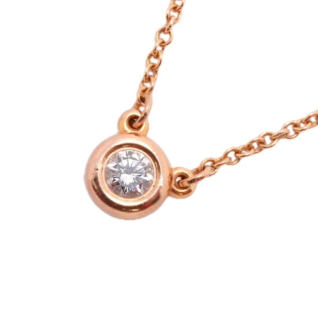 Tiffany & Co. By the Yard Necklace, 1PD (18K Pink Gold), 0.10ct Diamond, Women's