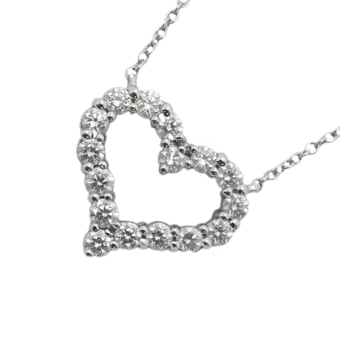 Tiffany & Co. Sentimental Heart Necklace, Platinum 950, Diamond, Women's: --- Catalog ---Category: SizePendant Size: 13.4mm x 15.4mm / 0.52'' x 0.6''Neck Circumference: 39 cm / 15.35''Category: DesignStone: DiamondGender: WomenMaterial: Platinum 950Necklace Type: NecklaceCa
