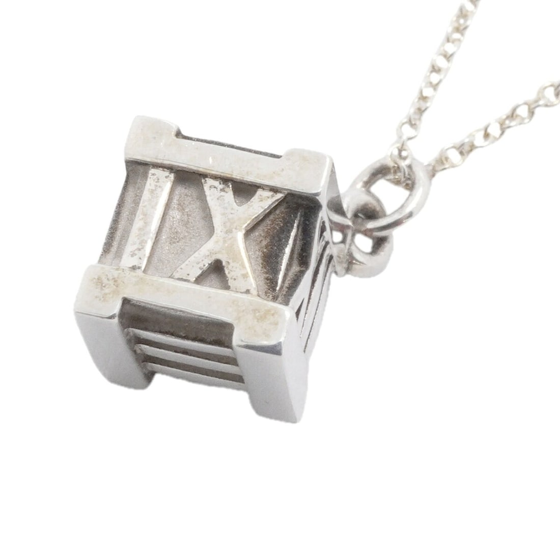 Tiffany & Co. Atlas Cube Necklace, Sterling Silver 925, for Men and Women