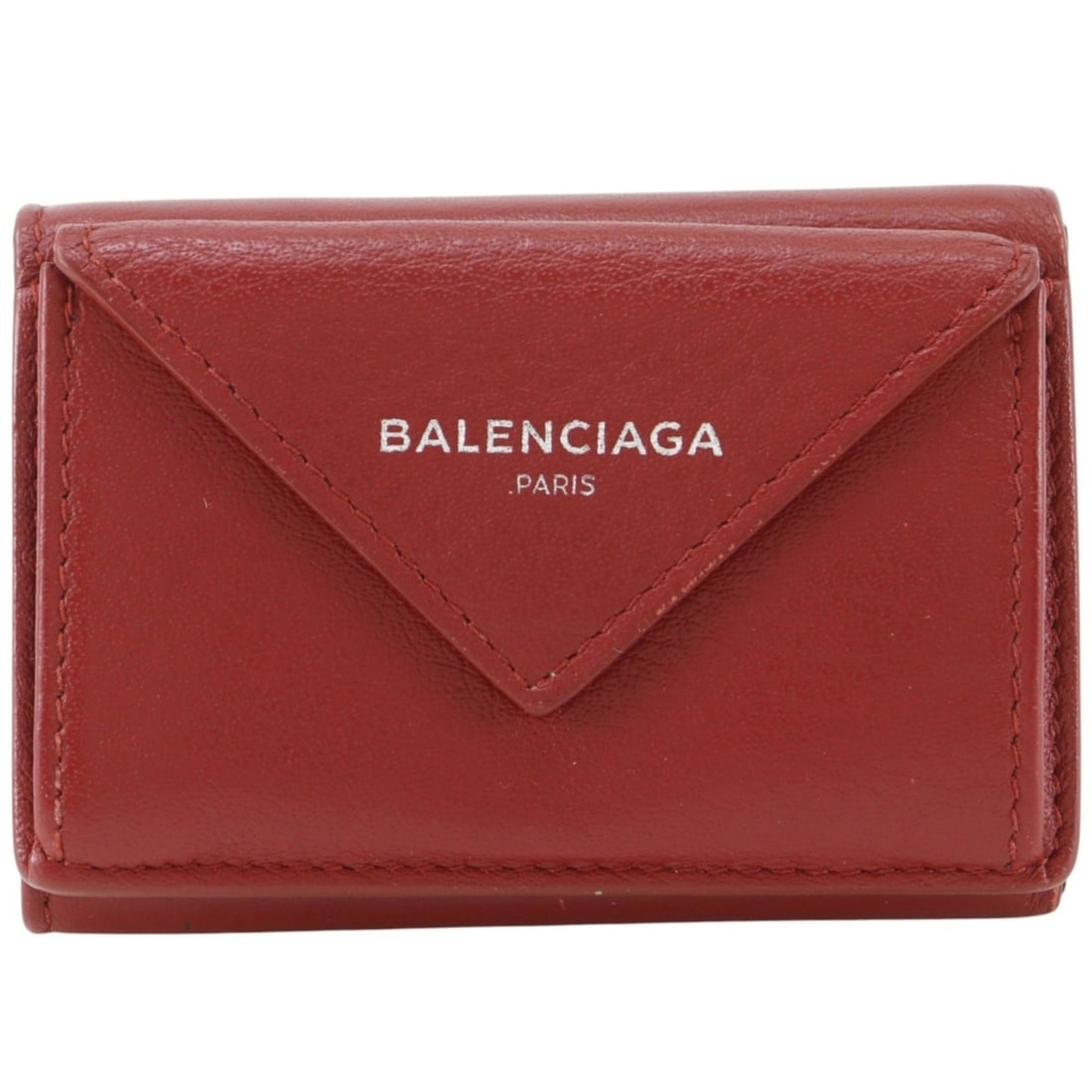 Balenciaga Paper Mini Wallet Tri-fold Wallet, Calfskin, Red, Women's: --- Catalog ---Category: SizeSize (HxWxD): 6.5cm x 9.5cm x 2cm / 2.55'' x 3.74'' x 0.78''Category: DesignType: Wallet (tri-fold)Color: Red colorGender: WomenMaterial: Leather Category: GeneralBrand: B