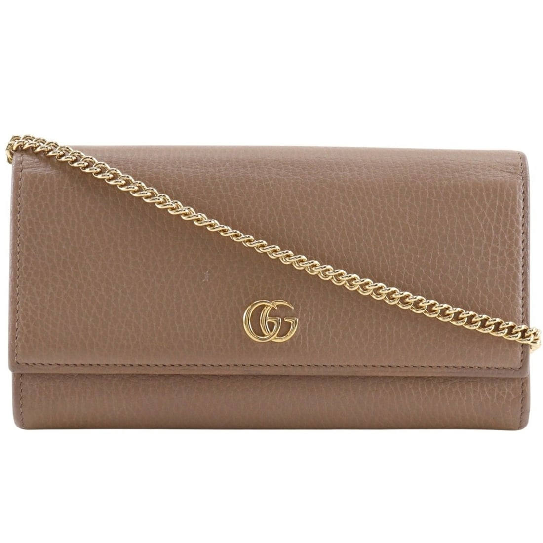 Gucci GG Marmont Chain Wallet 546585 Calfskin Beige Women's: --- Catalog ---Category: SizeSize (HxWxD): 11cm x 19cm x 3cm / 4.33'' x 7.48'' x 1.18''Category: DesignType: Chain/Shoulder walletColor: BeigeGender: WomenClosure: Button, Snap fastenerMaterial: Leath