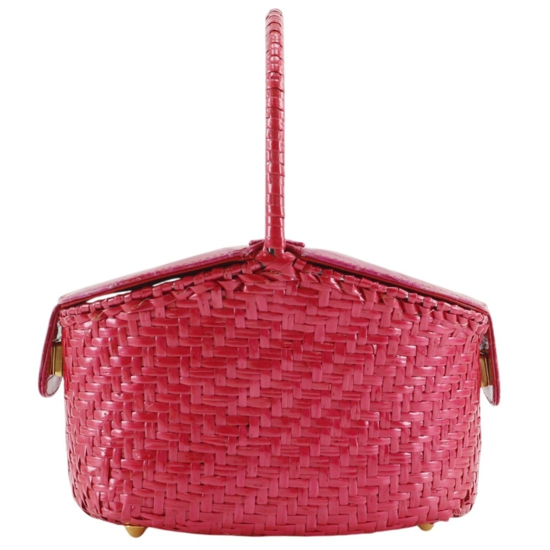 Fendi FENDI Basket Bag Handbag Straw x Embossed Leather Pink bag for Women: --- Catalog ---Category: SizeSize (HxWxD): 14cm x 22cm x 14cm / 5.51'' x 8.66'' x 5.51''Category: DesignType: Basket, HandbagColor: PinkGender: WomenMaterial: Straw Category: GeneralBrand: Fendi--- It