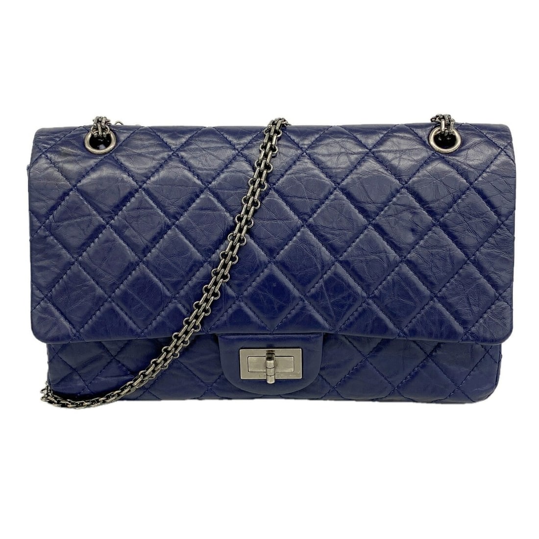 Chanel Shoulder Bag 2.55 Matelassé Double Flap Chain Leather Blue Women's OP013434: --- Catalog ---Category: SizeSize (HxWxD): 21cm x 31.5cm x 9.5cm / 8.26'' x 12.4'' x 3.74''Category: DesignType: Shoulder bagColor: BlueGender: WomenMaterial: Leather Hardware Color: SilverCategory: G