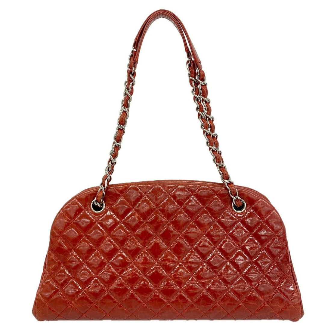 Chanel Matelassé Chain Shoulder Bag, Leather, Red, Women's, OP012665: --- Catalog ---Category: SizeSize (HxWxD): 20cm x 37cm x 10.5cm / 7.87'' x 14.56'' x 4.13''Category: DesignType: Shoulder bagColor: Red colorGender: WomenMaterial: Leather Hardware Color: SilverCatego