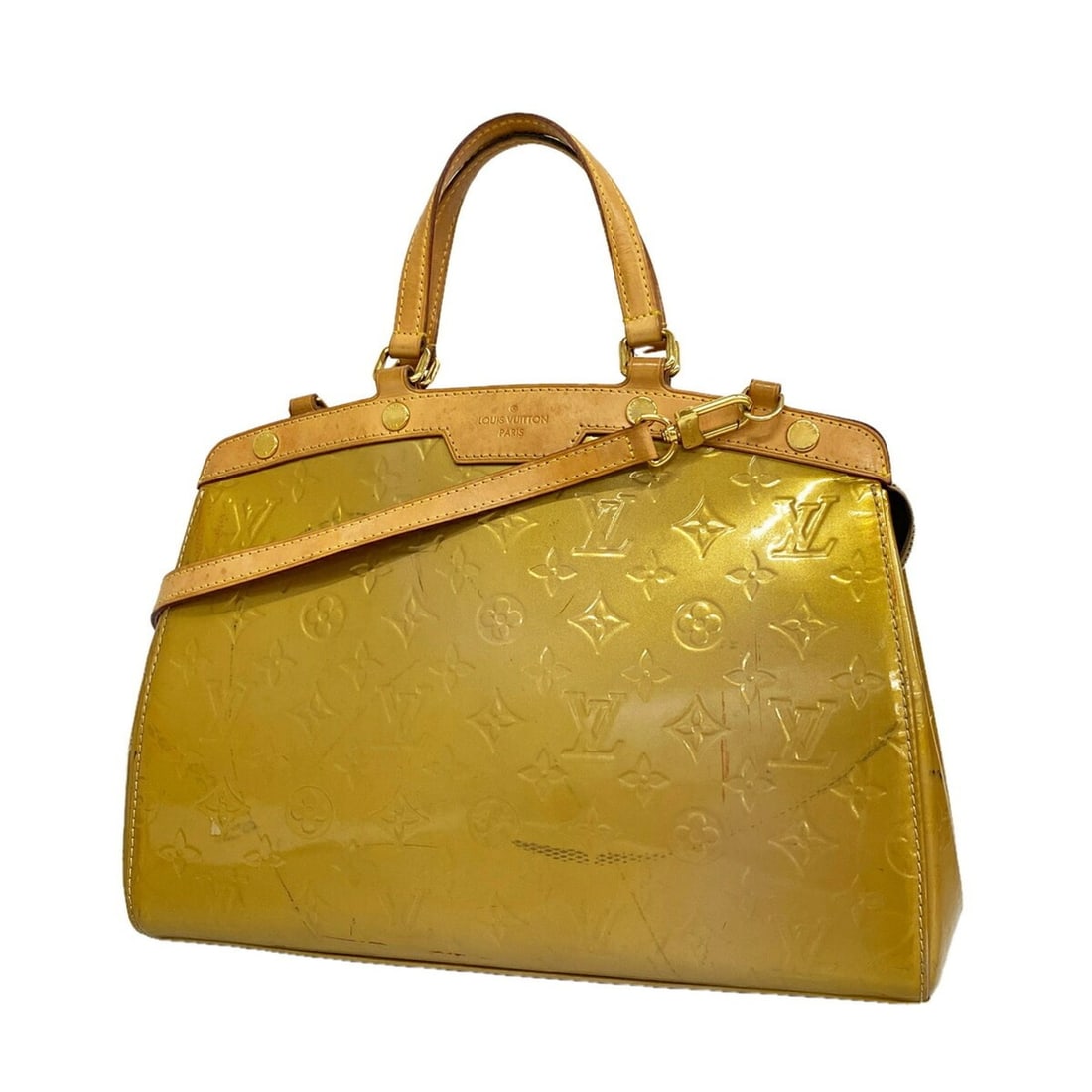Louis Vuitton Vernis MM Handbag M91755 Beige Poudre 2-way bag for women OP011725