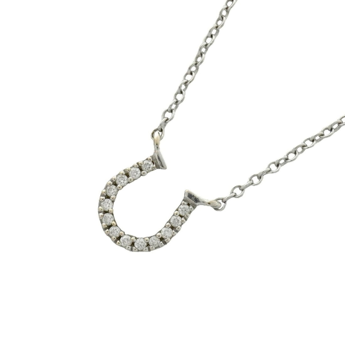 Tiffany & Co. Metro Horseshoe Necklace, 18K White Gold, Diamond, Women's