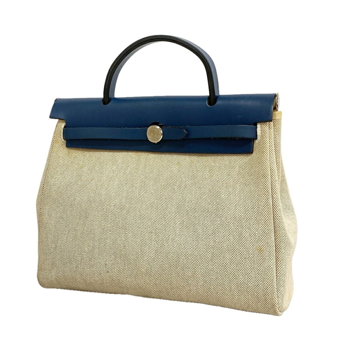 Hermes Herbag PM handbag, Toile H blue, ?F stamp, women's.: --- Catalog ---Category: SizeSize (HxWxD): 26cm x 30.5cm x 10.5cm / 10.23'' x 12'' x 4.13''Category: DesignType: HandbagColor: BlueGender: WomenMaterial: Toile H Hardware Color: SilverCategory: Genera