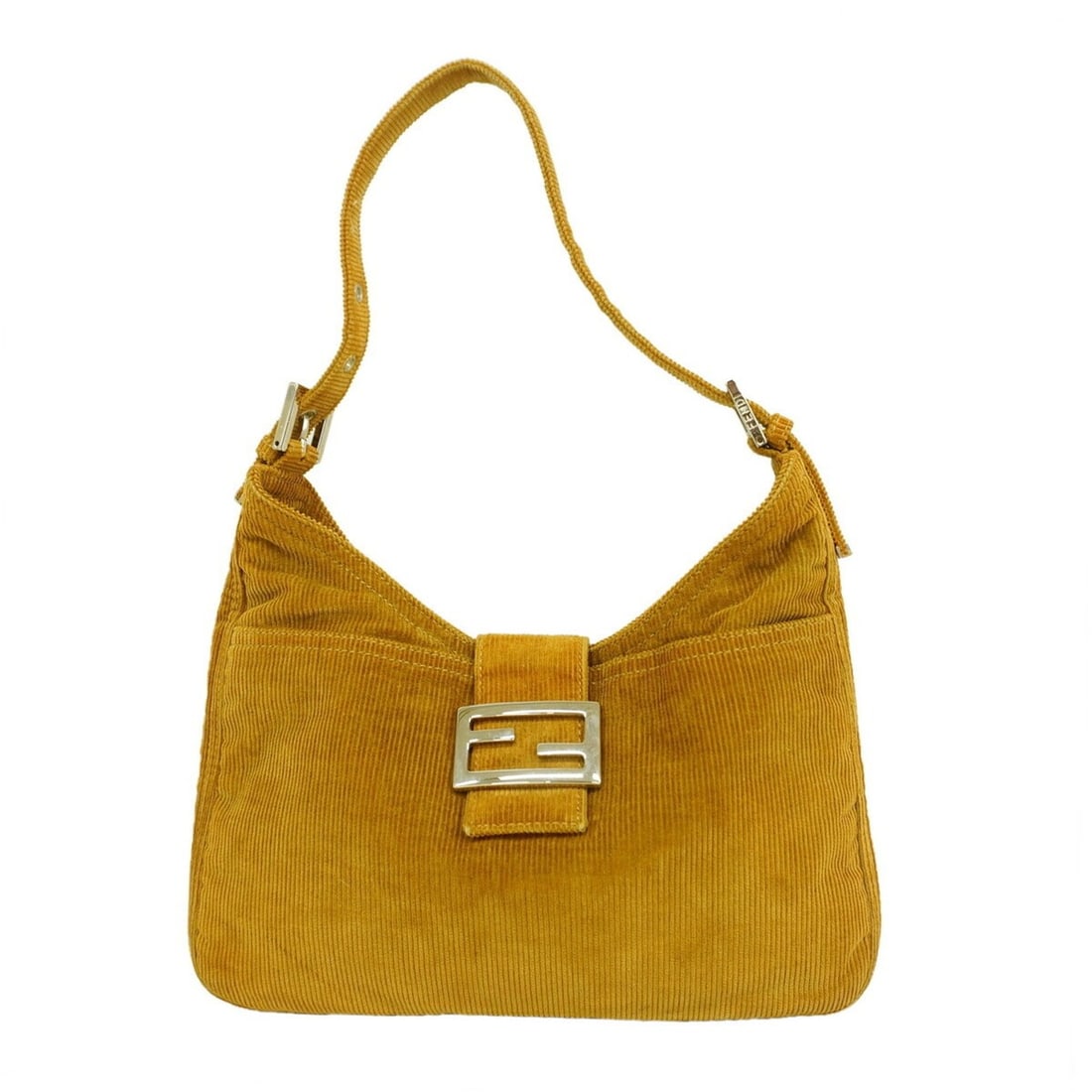 Fendi Zucca Mamma Bucket Corduroy Handbag, Ochre, Women's: --- Catalog ---Category: SizeSize (HxWxD): 17.5cm x 28cm x 4cm / 6.88'' x 11.02'' x 1.57''Category: DesignType: HandbagColor: OchreGender: WomenMaterial: Cord Hardware Color: SilverCategory: GeneralBr