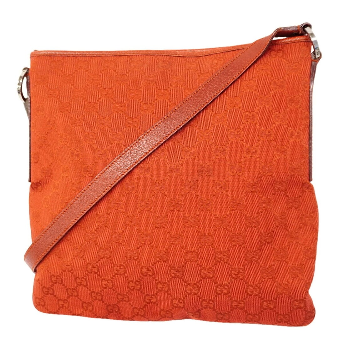 Gucci Shoulder Bag GG Canvas 113013 Red Women's