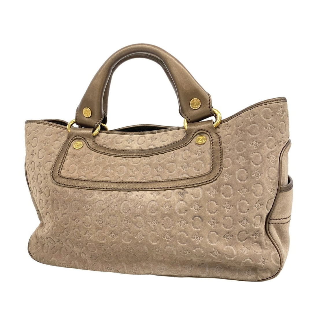 Celine C Macadam Suede Brown Handbag for Women
