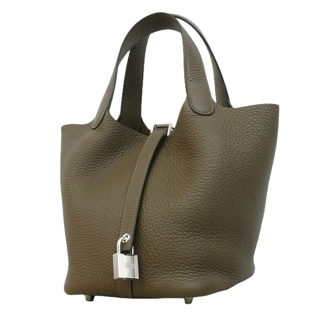 Hermes Picotin Lock PM handbag, Taurillon Clemence leather, Vert Veronese, G stamp, ladies'.