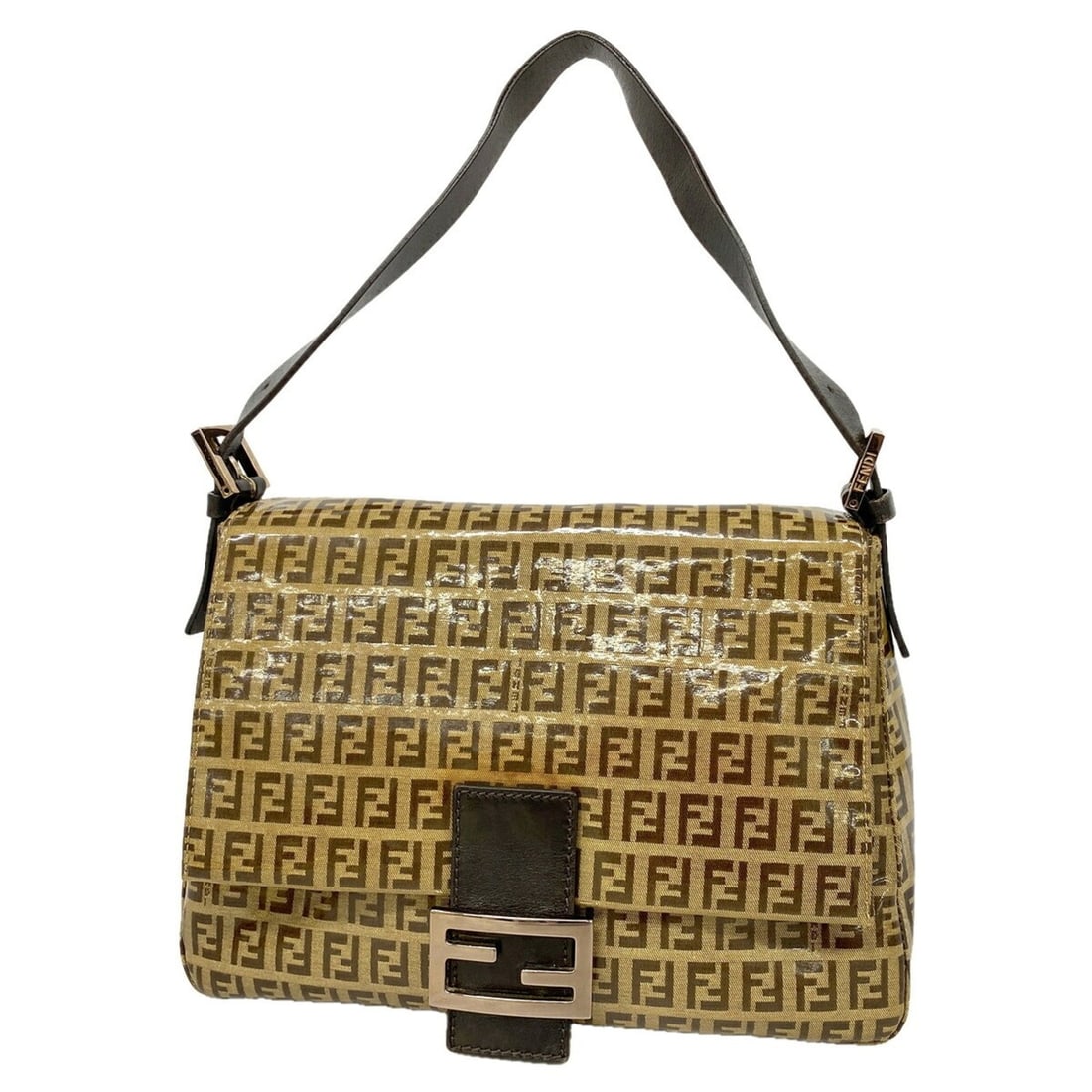 Fendi Zucchino Mamma Bucket Shoulder Bag, Coated Canvas, Beige, Brown, Pink, Women's