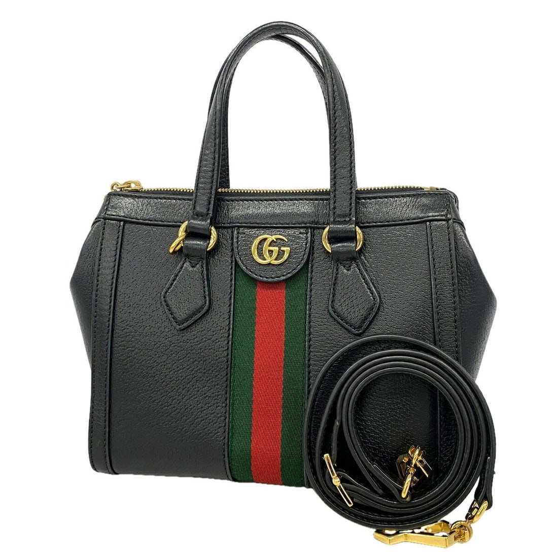 Gucci GG Marmont Sherry Line Handbag 547551 Leather Black 2-way Bag for Women