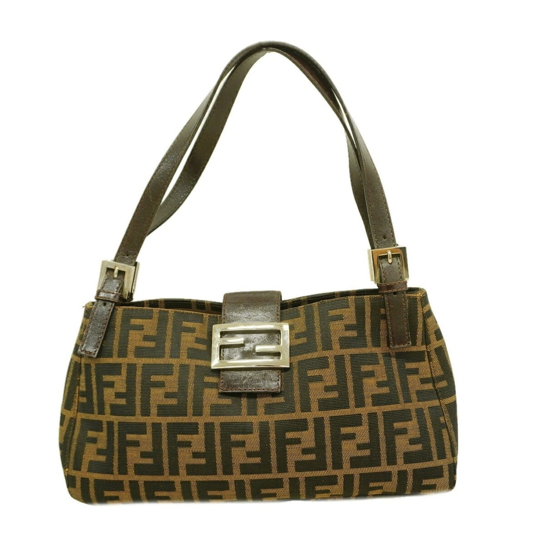 Fendi Zucca Nylon Canvas Handbag, Brown, Women's: --- Catalog ---Category: SizeSize (HxWxD): 16cm x 28cm x 6.5cm / 6.29'' x 11.02'' x 2.55''Category: DesignType: HandbagColor: BrownGender: WomenMaterial: Nylon canvas Hardware Color: SilverCategory: G