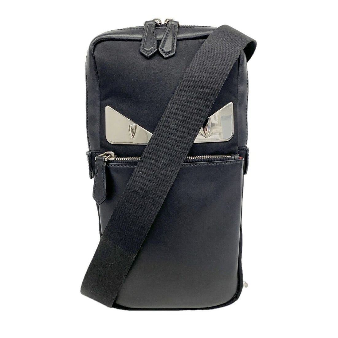 Fendi Bag/Body Bag Monster Nylon Leather Black Men's