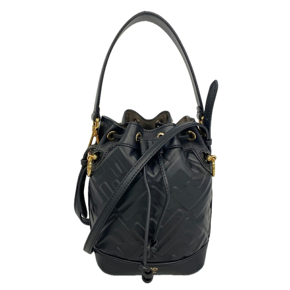 Fendi Montresor Leather Handbag, Black, 2-way Bag for Women: --- Catalog ---Category: SizeSize (HxWxD): 19cm x 13cm x 10.5cm / 7.48'' x 5.11'' x 4.13''Category: DesignType: HandbagColor: BlackGender: WomenMaterial: Leather Hardware Color: GoldCategory: GeneralB