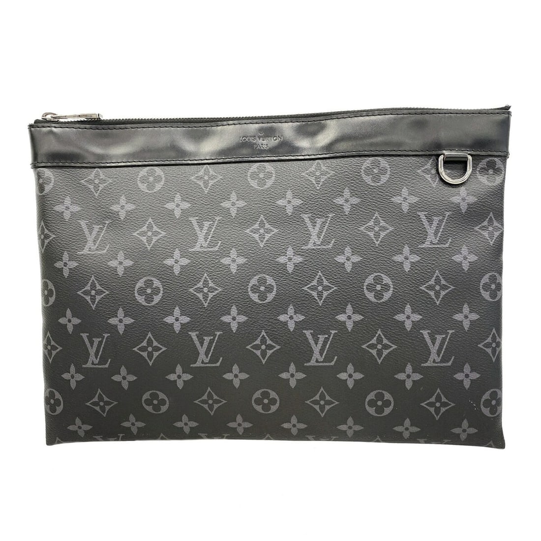 Louis Vuitton Monogram Eclipse Pochette Discovery Clutch Bag M62291 Black Men's