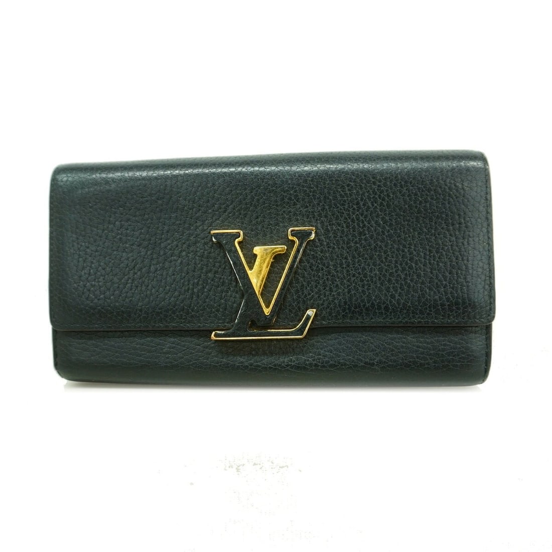 Louis Vuitton Long Wallet, Taurillon Leather, Portefeuille Capucines, M61248, Noir (Women's)